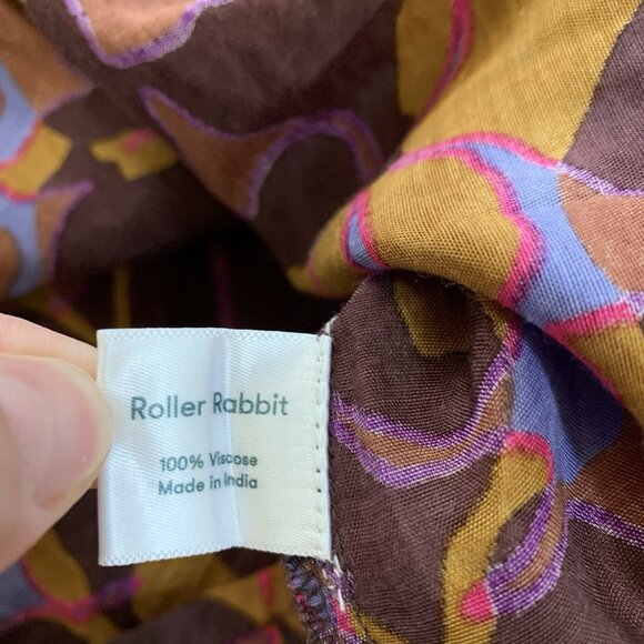 Roller Rabbit Women’s Blouse Medium Multicolor Abstract Print 100% Viscose - Picture 6 of 6